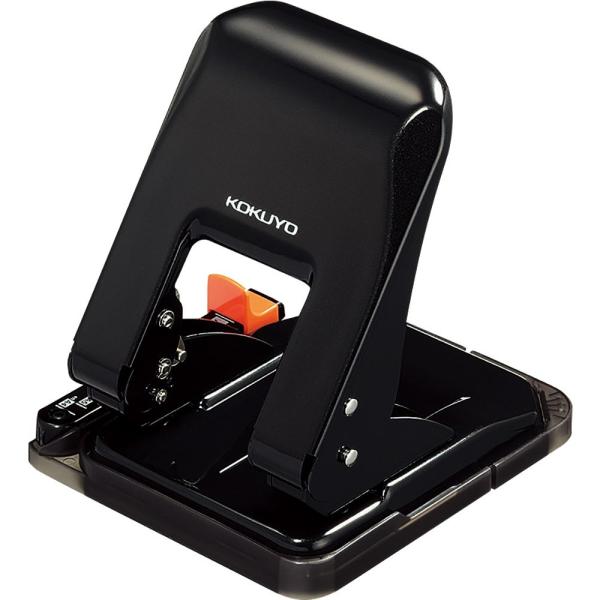 KOKUYO コクヨ 穴あけパンチ 2穴 ラクアケ 用紙サイズガイド付 37枚 黒 PN-G37D