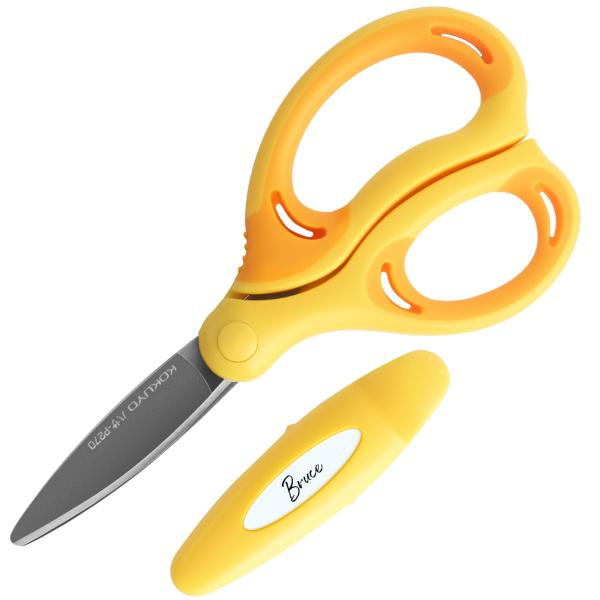 KOKUYO コクヨ ハサミ こども 左手用 エアロフィットサクサ グルーレス刃 黄色 ハサ-PL2...