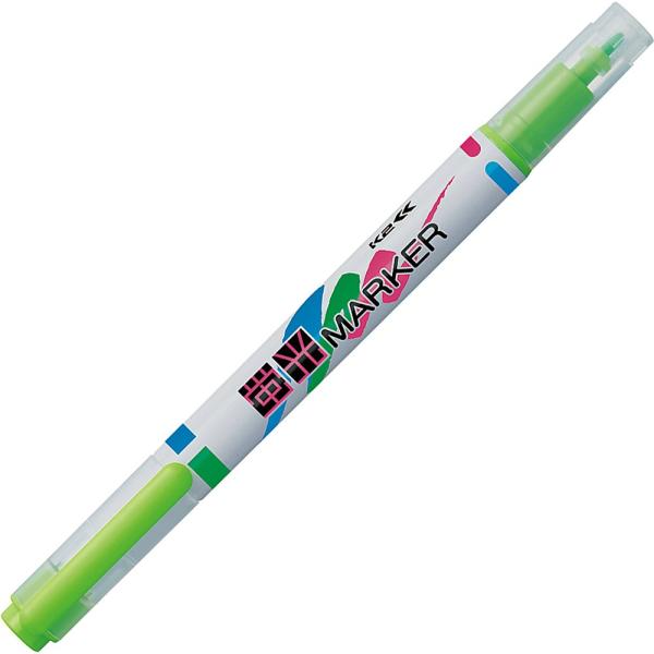KOKUYO コクヨ 蛍光マーカー ツイン 細字0.8mm太字4mm 10本入 グリーン K2PM-...