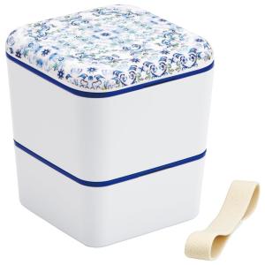 SKATER スケーター シンプル ランチボックス 600ml 2段 弁当箱 天平文様 夢幻 濃青 日本製 SLBWS6M-A (父の日 プレゼント 入学特集 入園準備 入学準備 保育園)｜生活雑貨 どんぐりの木