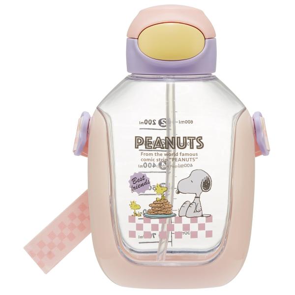 SKATER スケーター ワンプッシュ ストロー ボトル 水筒 ショルダーベルト付 780ml スヌ...