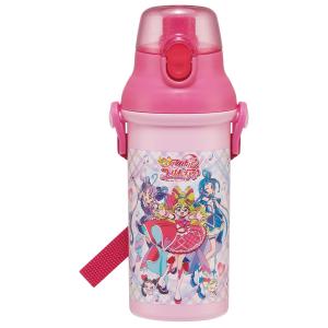 SKATER スケーター 子供用 プラスチック 水筒 480ml ワンプッシュ開閉 抗菌 子供に優しい 軽量 抗菌加工 日本製 キミとアイドルプリキュア 女の子 PSB5SANAG-A