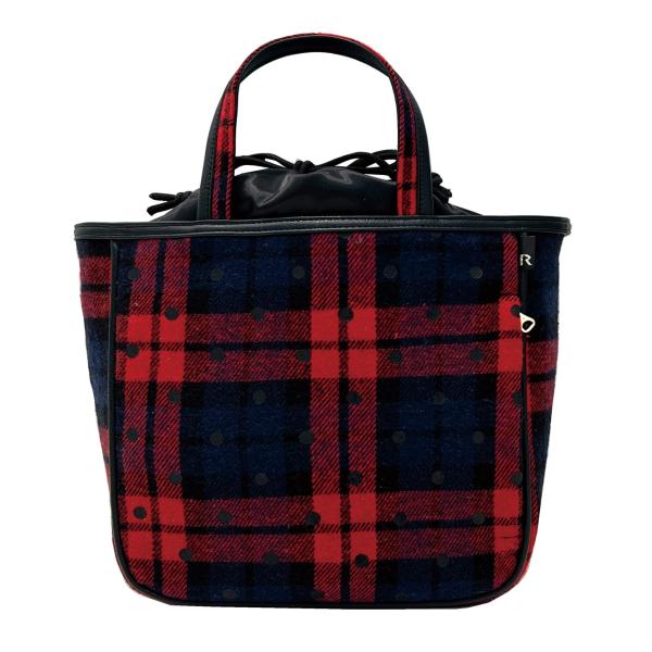 ROOTOTE ルートート 1344 裏表柄違い チェック ドット ヨコ型 小さめ トートバッグ L...