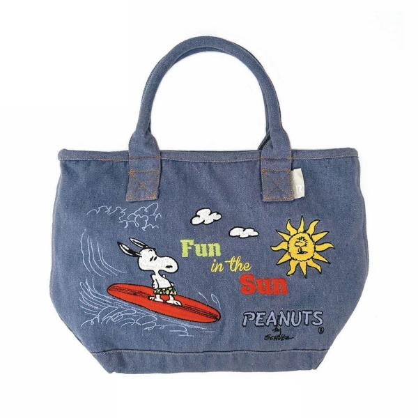 ROOTOTE ルートート Deli スヌーピー デニム風 トートバッグ 刺繍 IP.デリ.シシュウ...