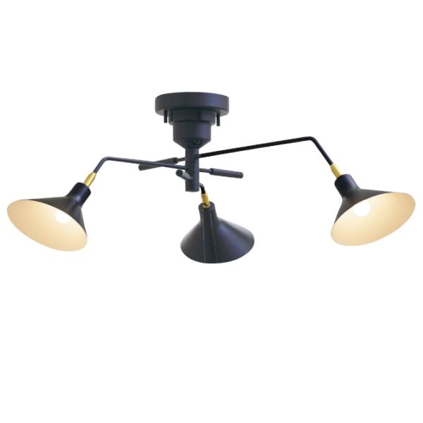 INTERFORM インターフォルム シーリングライト Ronne ロネ BK ブラック 電球別売 ...