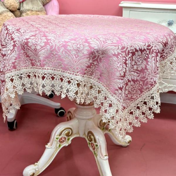 ★新春クリアランスSALE！★  高級レース仕様 80x80cm テーブルクロスおしゃれ 正方形 エ...