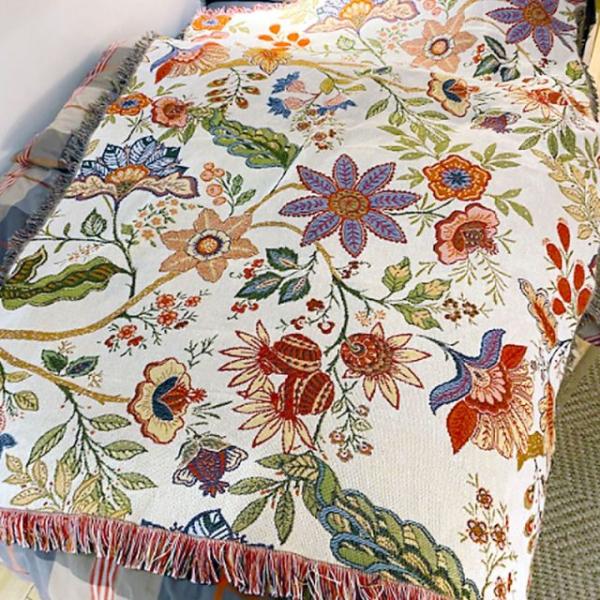 ★新春クリアランスSALE！★ 130ｘ180cm 花柄 ソファーカバー ベッドカバー 布団カバー ...