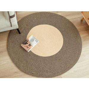 ★倉庫移転の為、在庫処分SALE！★ 2色の組み合わせがおしゃれ！ リネン チューブマット ラグ 円...