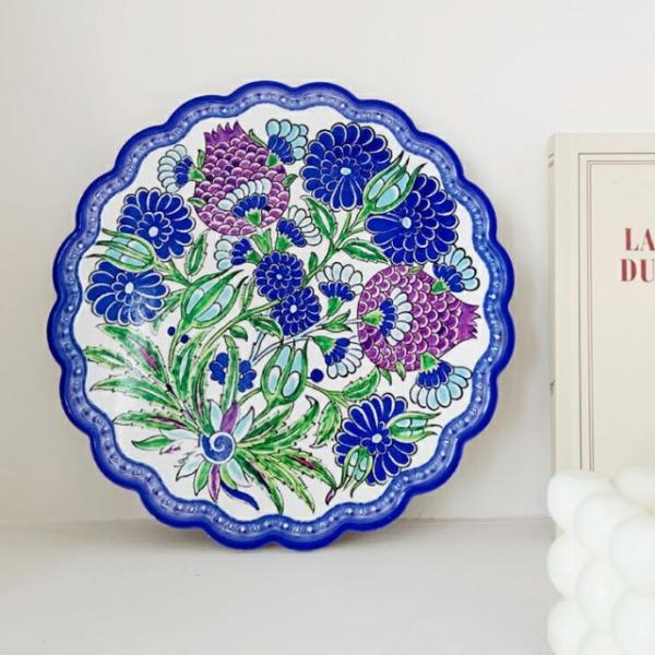 ★新春クリアランスSALE！★  20cm セラミック 鍋敷き 陶器 花柄 FLOWER柄 おしゃれ...