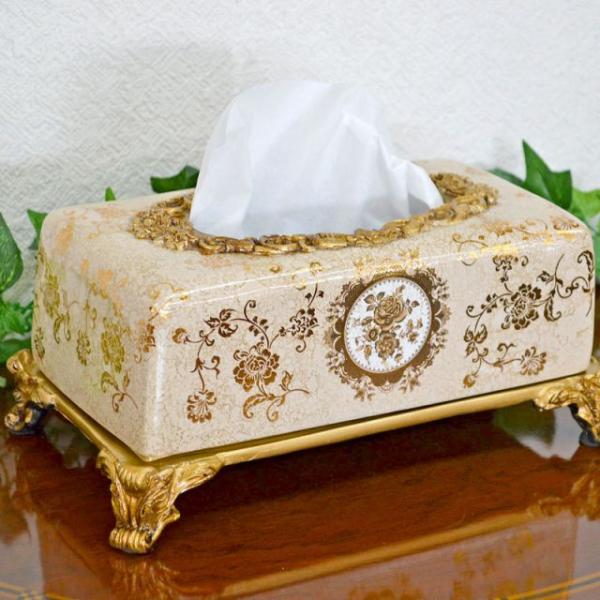 ★新春クリアランスSALE！★ シノワズリ ゴールド ティッシュボックス おしゃれ TISSUE B...