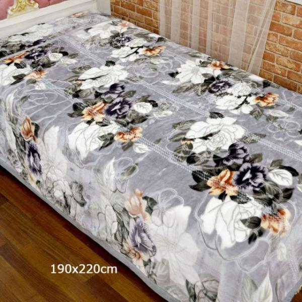 ★新春クリアランスSALE！★ 送料無料 190ｘ220cm グレーグリーン 高級 豪華 襟付き毛布...