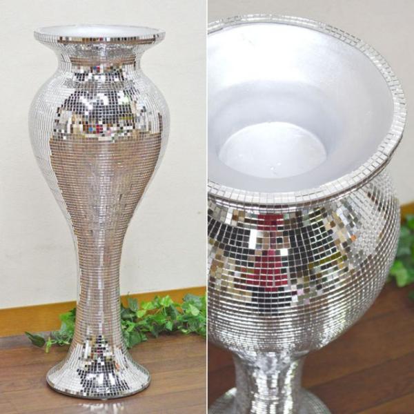 ★新春クリアランスSALE！★ キラキラ ミラーモザイク プランタースタンド 高さのあるお花飾り 花...