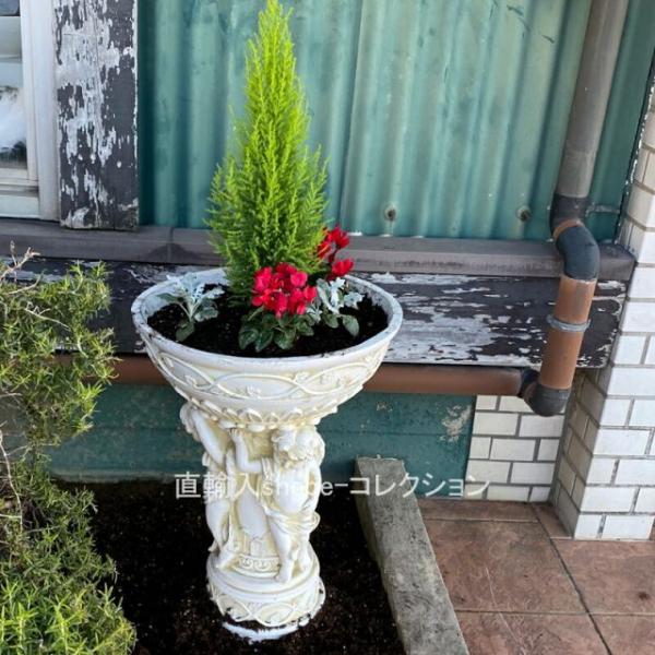 ★特大天使のプランター★ アンティーク調 お庭用 天使のプランター 花台 屋外 送料無料 ローマ風 ...