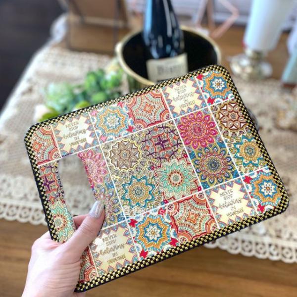 ★新春クリアランスSALE！★  大きい セラミック 鍋敷き タイル 陶器 プレート タイル柄 長方...