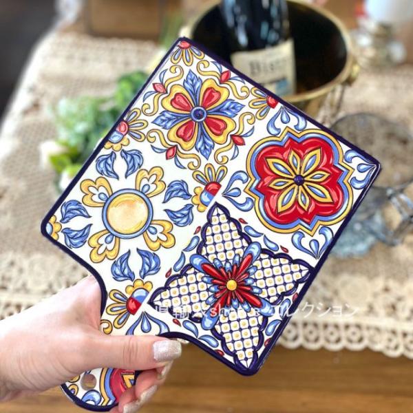 ★新春クリアランスSALE！★  セラミック 鍋敷き タイル 陶器 プレート タイル柄 長方形 おし...