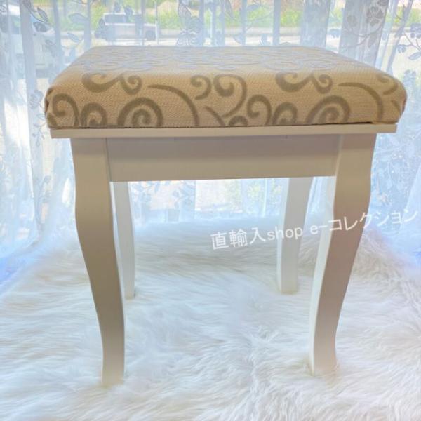 ★新春クリアランスSALE！★ 猫脚ホワイトスツール おしゃれ スツール 高さ45cm 姫系 プリン...