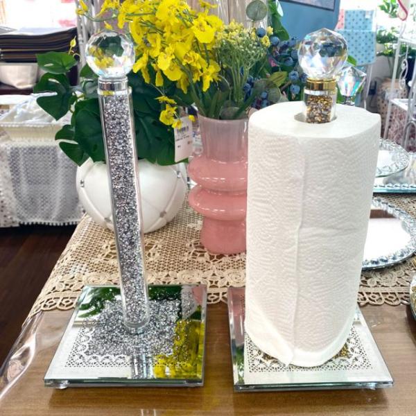 ★新春クリアランスSALE！★ キラキラ キッチンペーパーホルダー 置き型 縦型 スタンド おしゃれ...