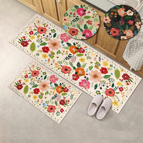 ★新春クリアランスSALE！★ 送料無料 マット2枚セット ロングマット 玄関マット キッチンマット...