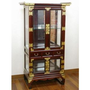 キャビネット シェルフ チェスト 木製 コーナー ガラス棚 1114-02 完成