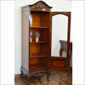 キャビネット 木製 170cm キュリオケース 象嵌 ロココ調 イタリア 家具