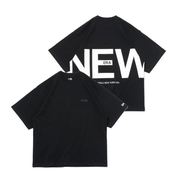 NEW ERA 半袖 オーバーサイズド コットン Tシャツ Zoom Up Logo ブラック 14...