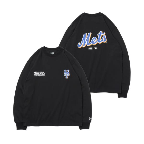 NEW ERA 長袖 コットン Tシャツ MLB Apparel ニューヨーク・メッツ ブラック レ...