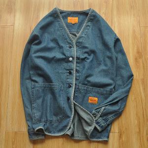 男前 デニム フィッシィング シャツ カバーオール ジャケット