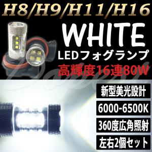 LEDフォグランプ H8 ライフ/ディーバ H20.11〜H26.4 JC1/2系 80W 白の商品画像