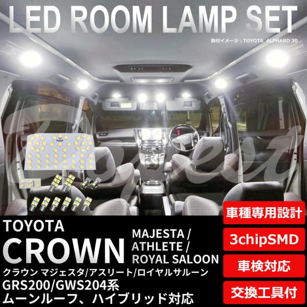 クラウン マジェスタ/アスリート/ロイヤル 200系 純白色/電球色 LEDルームランプセット