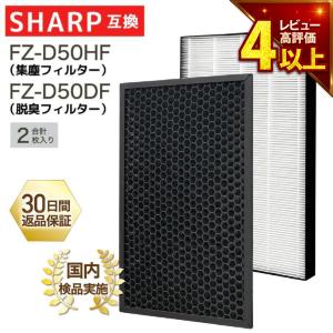 SHARP(シャープ)互換品 集じんフィルター FZ-D50HF 脱臭フィルター FZ-D50DF 加湿空気清浄機用 FZ-F50DF HEPA 交換用 非純正 互換 fzd50hf fzd50df