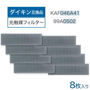 ダイキン互換品 光触媒集塵・脱臭フィルター（枠なし）エアコンフィルター KAF046A41 エアコン用交換フィルター 99A0502 8個 kaf046a41 交換フィルター 99a0502｜dorarecoya