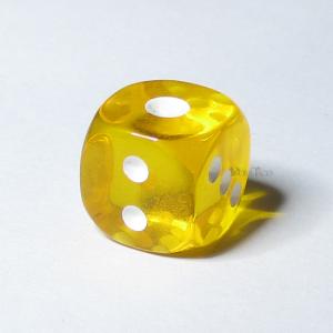 12mmクリア【イエロー＆ホワイト】6面サイコロ : サイコロ専門店
