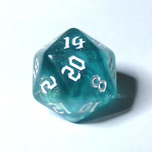 サイコロ ダイス／単品◇パール調【黄】20面サイコロ(ダイス