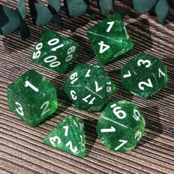 スターレイク【グリーン＆白】多面体ダイスセット hdar87