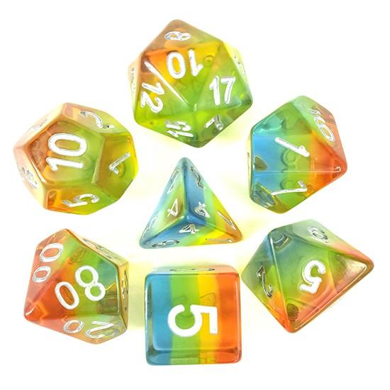 サイコロ ダイス／多層式レイヤー多面体ダイス7個セット【トロピカル】HDTL03