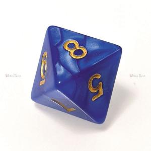 サイコロ ダイス／単品◇パール調【青/白】8面サイコロ(ダイス