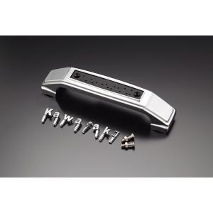 フォークカバーエンブレム 本体（文字：Kawasaki 本体：メッキ）