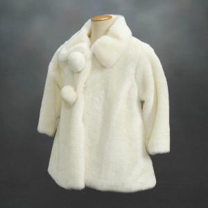 アウトレット ファーコート 女の子 キッズタイプ 3歳、5歳、7歳用 ホワイト 結婚式 七五三