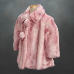 アウトレット ファーコート 女の子 キッズタイプ 3歳、5歳、7歳用 ピンク 結婚式 七五三