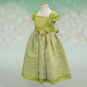 キッズドレス　アウトレット　女の子　フォーマル　グリーン　七五三　発表会　結婚式　　 ９０/１００/１１０/１２０/１３０