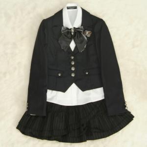 アウトレット　女児ジュニアフォーマルスーツ　140cm～165cm　チャコールグレー　シルバー四つ釦　ミチコロンドン