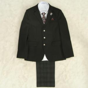 アウトレット　男の子ジュニアスーツ５点セット　チャコールグレー　白シャツ　ロングパンツ　１６０cm　JFAオフィシャル仕様
