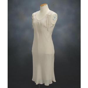 フォーマルドレス　アウトレット品　ミドル丈　ベージュ　サイズ９号　結婚式　二次会　パーティー　同窓会にも最適