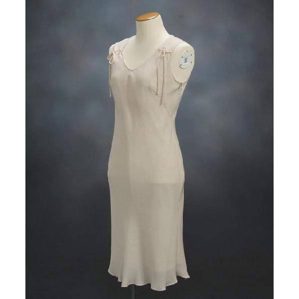 フォーマルドレス　アウトレット品　ミドル丈　ベージュ　サイズ９号　結婚式　二次会　パーティー　同窓会...