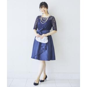 フォーマルドレス ゲストドレス ひざ丈 ネイビー サイズM９号・L11号 結婚式 二次会 同窓会 謝恩会 成人式 パーティーにも最適