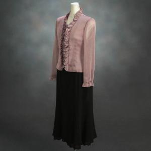 カラーフォーマルドレス　アウトレット品　セットアップスタイル2点セット　結婚式などのフォーマルセレモニーに最適　サイズ９号、１１号、１３号　日本製