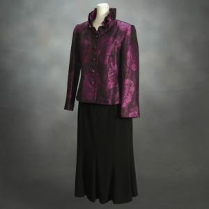 カラーフォーマルドレス　アウトレット品　セットアップ2点セット　ワインパープル　結婚式などのフォーマルセレモニーに最適　サイズ９号、１１号、１３号