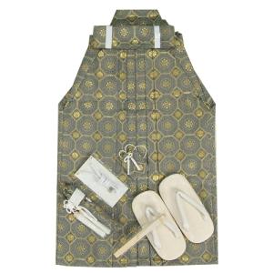 七五三 着物 男の子 男児袴セット グレー 金華紋柄袴 5歳用 ６０cm 七点セット へら付き 収納箱付き