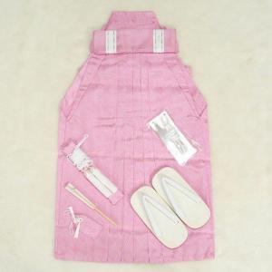 七五三　着物　男児袴セット　ピンク　斜ストライプ　五歳用　６０cm　七点セット