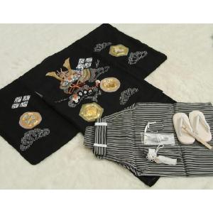 七五三 3歳 男児 正絹着物袴セット 総刺繍兜...の詳細画像1